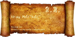 Uray Máté névjegykártya